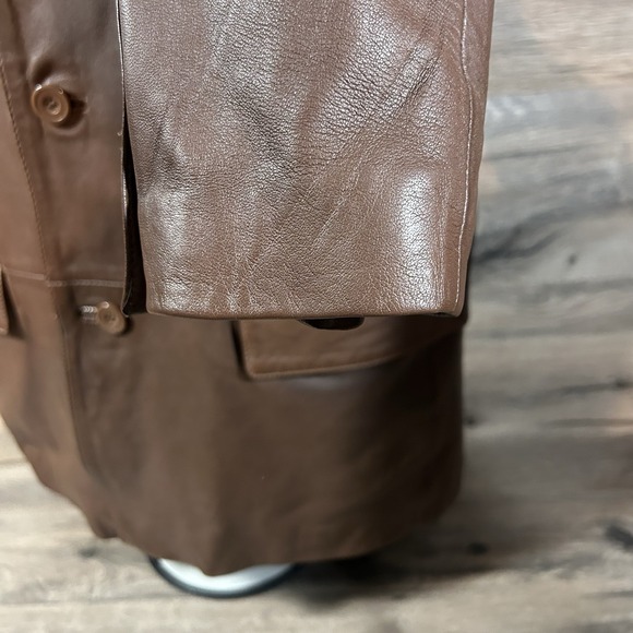 Apt 9 Leather blazer Brown Men's size 42R jacket leather sport coat - Picture 5 of 12